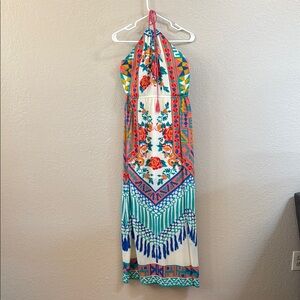 Flying Tomato Red and Blue Halter Sundress